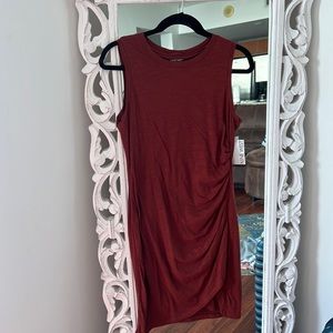 Rust Bodycon Dress with Criss Cross bottom